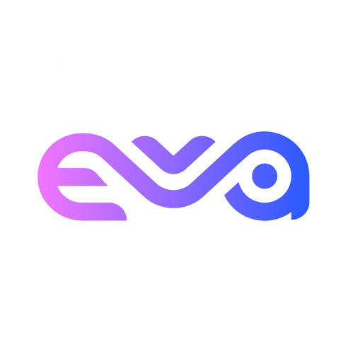 Beauty brand with the title 'EVA, a logo for a neobank/fintech aslike Revolut.com'