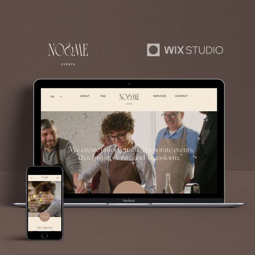 Shopify design with the title 'Website design for No& Me events, a corporate event management company'