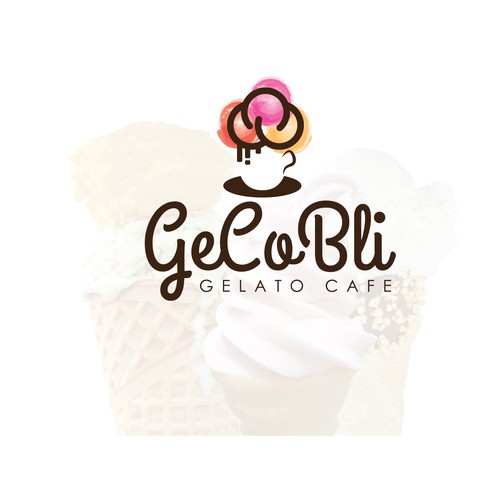 Homemade logo with the title 'Gelato cafe'