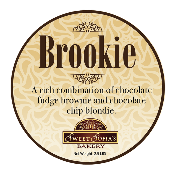 Chocolate label with the title 'Luxury Label for Brownies'