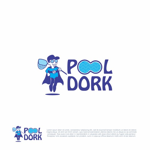 Nerd design with the title 'Pool Dork Logo '