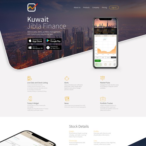 Business website with the title 'Homepage Redesign for Jibla Finance'