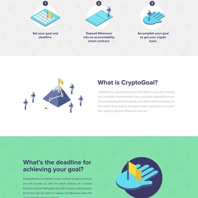 Website layout for CryptoGoal.io