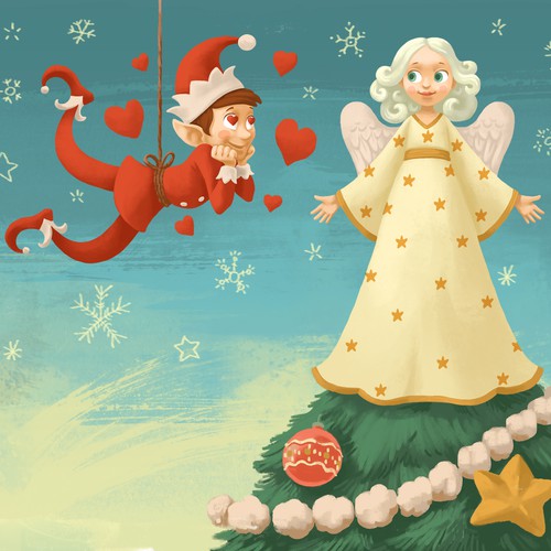 Love artwork with the title 'Elf Christmas card'