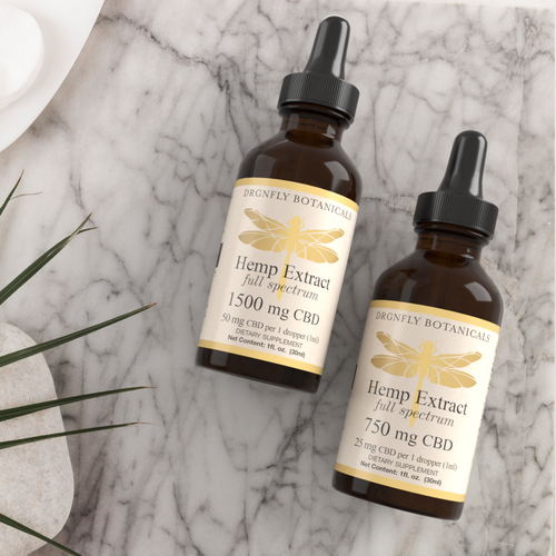 Retro label with the title 'Label design for CBD Full spectrum'