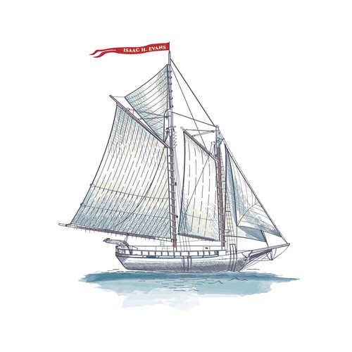 Sailing logo with the title 'Boat illustration'