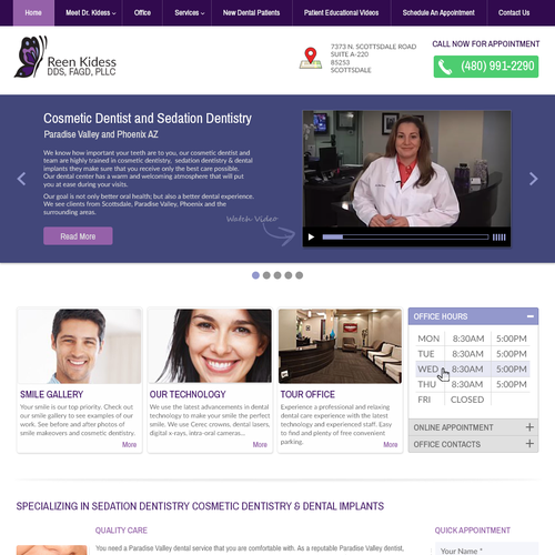 Dental website with the title 'Website for Leading Dentist in Phoenix Arizona'