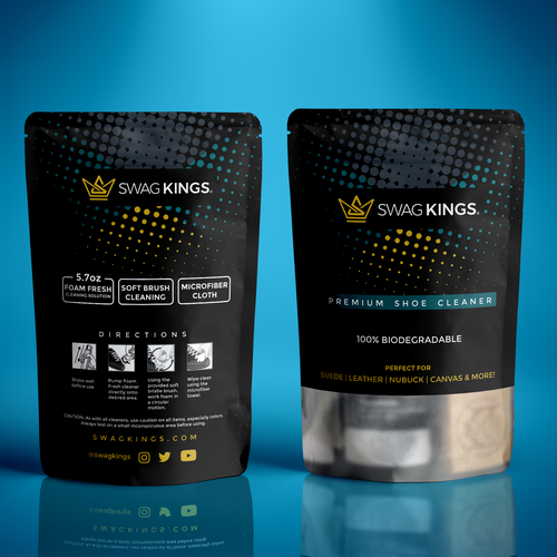 Shoe packaging with the title 'Premium Shoe Cleaner - New packaging'