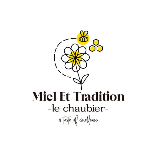 Honeycomb logo with the title 'Honey organic bee logo'