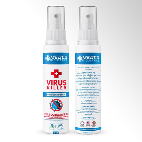 Creative label with the title 'Hand Sanitizer Packaging Label'