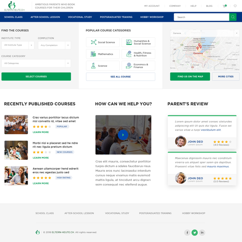 Education website with the title 'educational company'