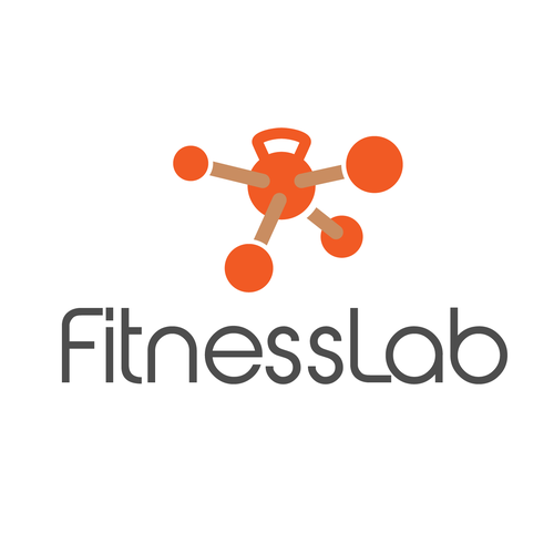 Atom design with the title 'fitness lab'