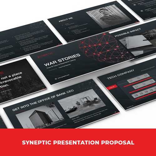 Monochromatic design with the title 'Cyber Security Presentation for Syneptic'