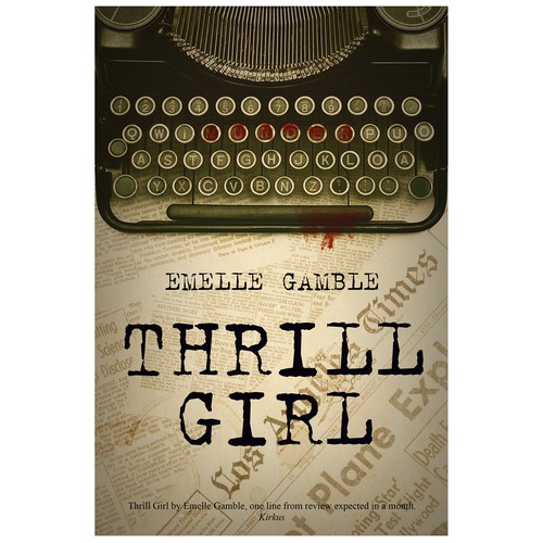 Newspaper design with the title 'Thrill Girl book cover'