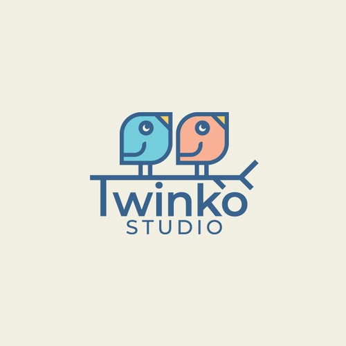 Bird logo with the title 'Twinko studio'