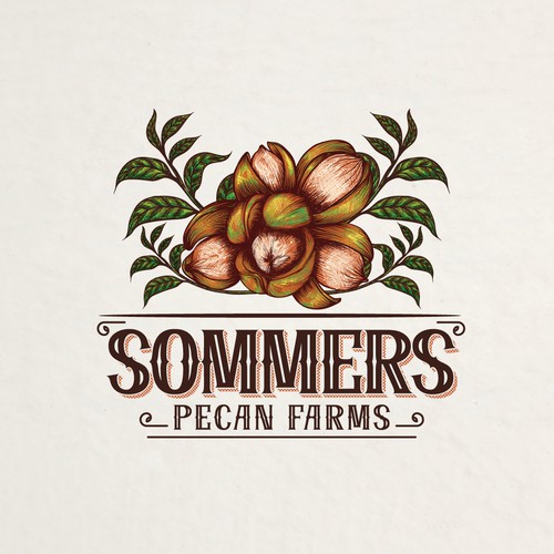 Nut logo with the title 'Vintage artistic logo design for farms'