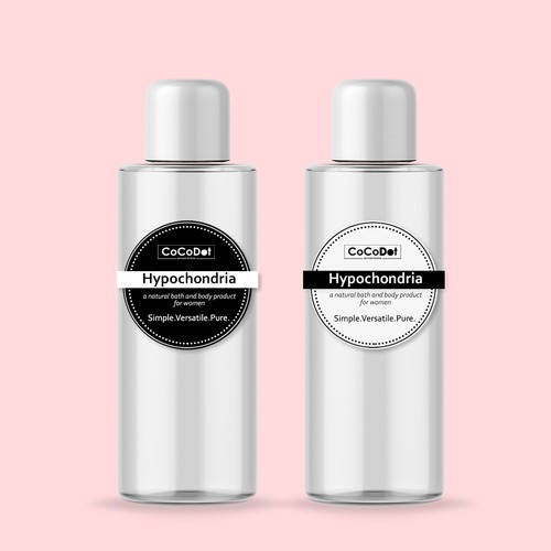 Black and white label with the title 'Body Wash label design'