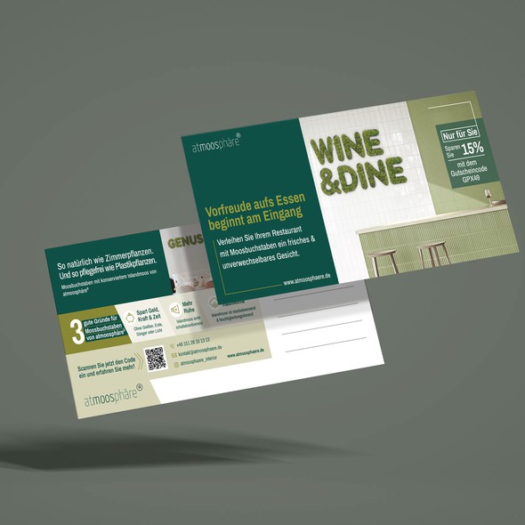 Direct mail design with the title 'Double sided Postcard Design'