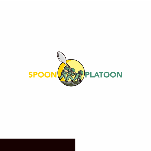 Spoon logo with the title 'clever logo for health motivation'