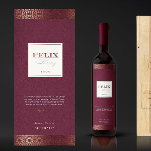 Australia label with the title 'Luxury wine label - Felix'