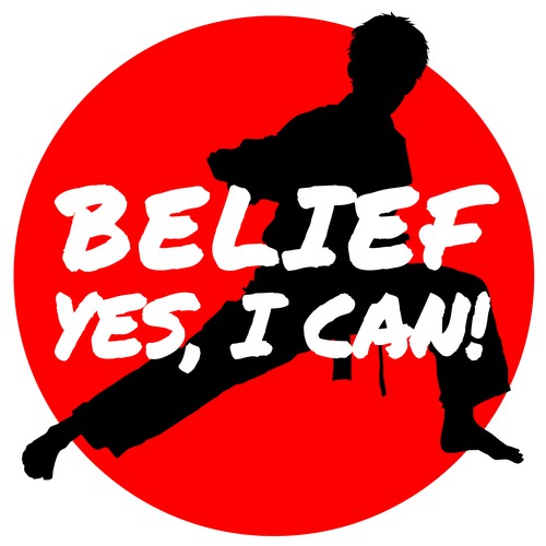 Martial arts t-shirt with the title '"Yes, I can!" Design Preview'