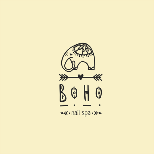 Boho logo with the title 'A logo for nail spa in a bohemian style'