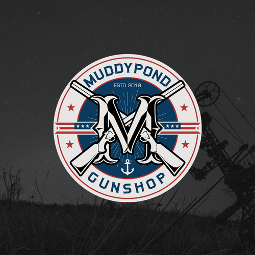 Army design with the title 'Logo design for Muddypond Gunshop'