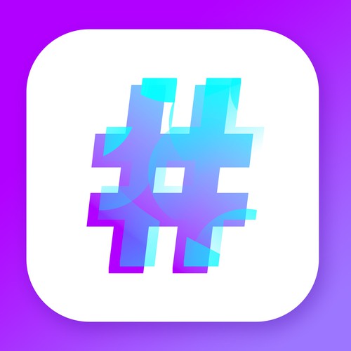 Hashtag design with the title 'Hashtag icon'