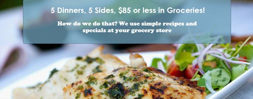 Header design with the title 'Revised Design of the Header Image for an Online Meal Planning Website'