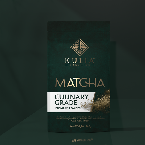 Matcha packaging with the title 'Premium Matcha'