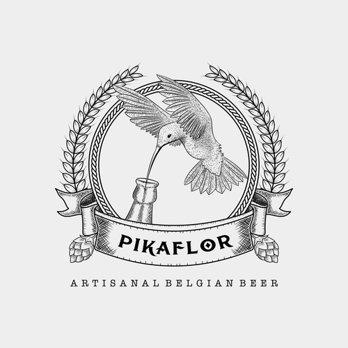 Hummingbird logo with the title 'PIKAFLOR LOGO'