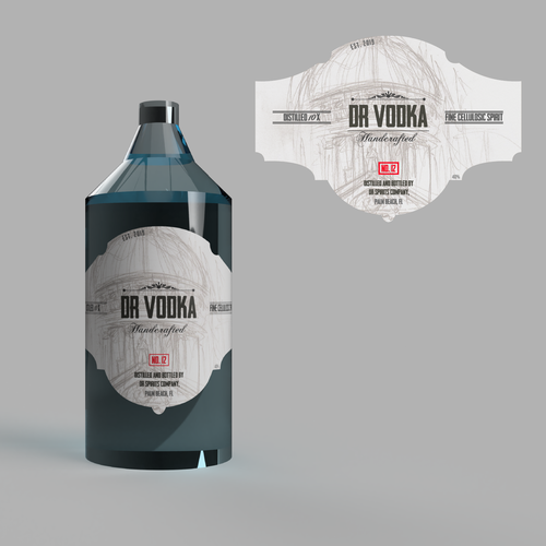 Fusion design with the title 'DR Vodka Label contest entry'