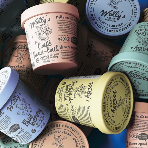 Trendy design with the title 'Unique Vegan Ice Cream Brand Designs'