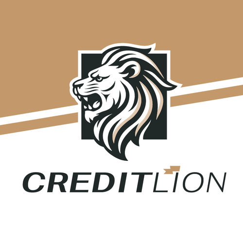 Lion design with the title 'Credit Lion logo concept'