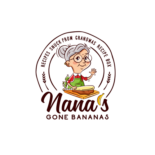 Bread design with the title 'Nana's Gone Bananas'