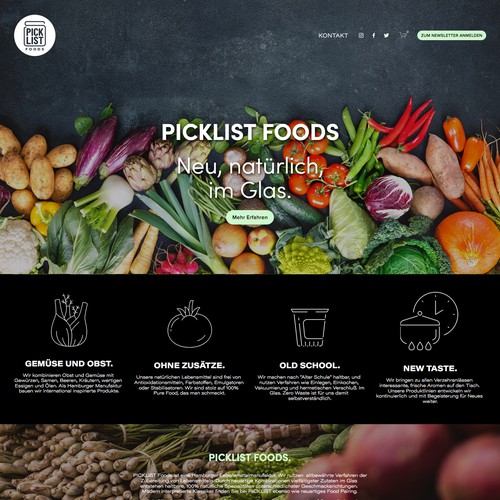 Ecommerce design with the title 'Picklist'