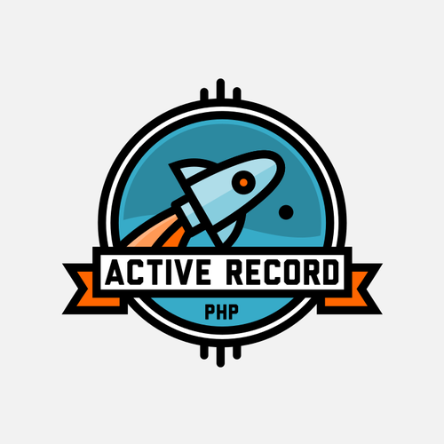 Spaceship design with the title 'space-themed line-art badge logo for a programming design pattern'