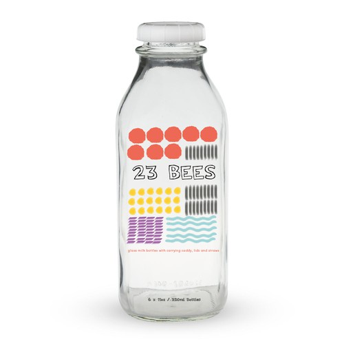 Milk packaging with the title 'milk bottle design'