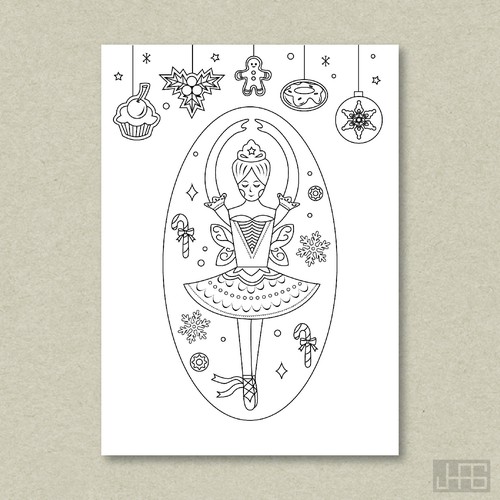 Fairy design with the title 'Nutcracker Themed Greeting Cards'