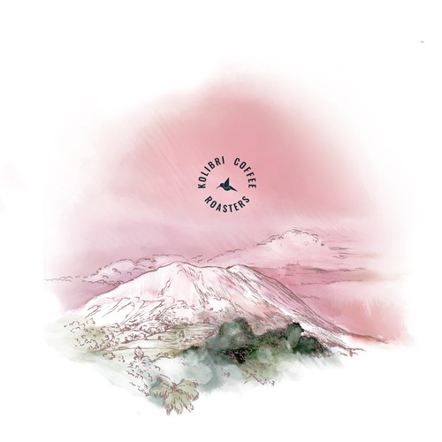 Coffee shop artwork with the title 'A very subtle and minimalist illustration for new coffee box packaging'