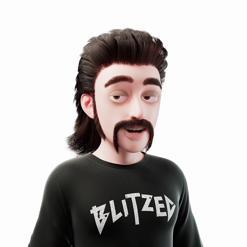 Humorous design with the title '3d Character - Leonard'