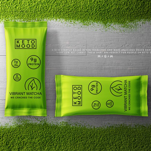 Matcha packaging with the title 'Keto Mood packaging'