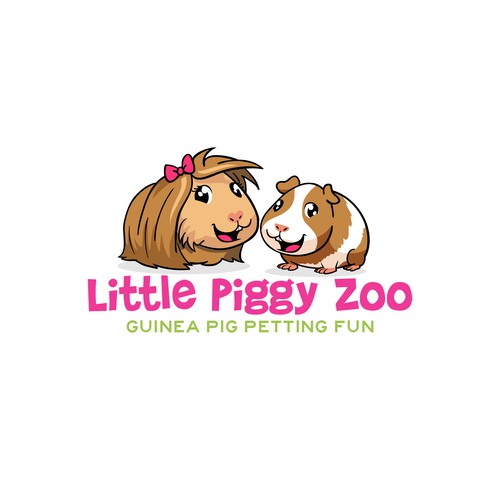Guinea pig logo with the title 'logo for little piggy zoo'