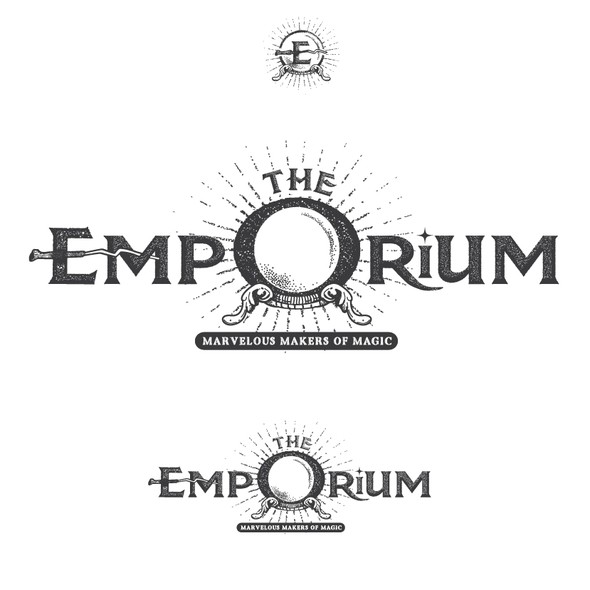 带有“the Emporium”标题的魔杖标志