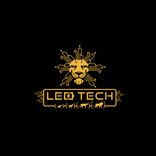 Lion logo with the title 'Leo Tech logo design'