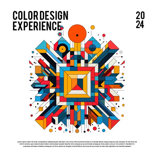 Shape illustration with the title 'Poster Color Design Experience'