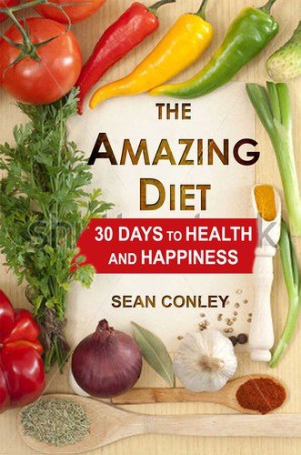 Fitness book cover with the title 'Book cover design for "The Amazing Diet"'
