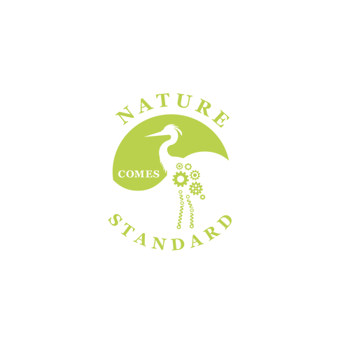 Mechanical logo with the title 'Winning design for Nature Comes Standard'
