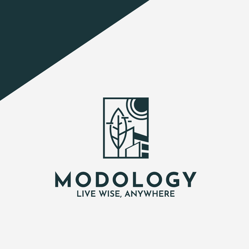 Wind logo with the title 'Logo for a New Type of Eco-friendly Home'