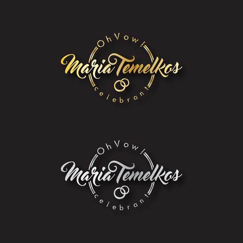 Corporate identity logo with the title 'Logo concept for OH VOW : Maria Temelkos Celebrant'